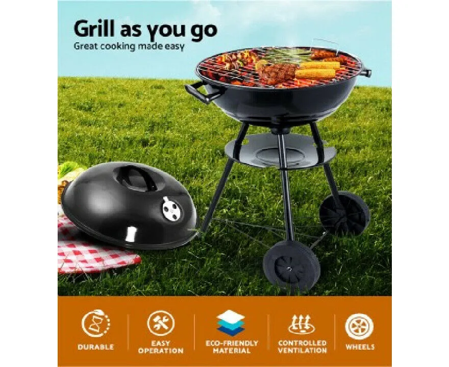 Grillz Charcoal BBQ Smoker Drill Outdoor Camping Patio Wood Barbeque Steel Oven