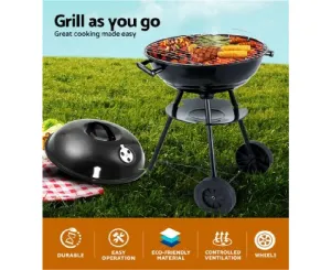 Grillz Charcoal BBQ Smoker Drill Outdoor Camping Patio Wood Barbeque Steel Oven