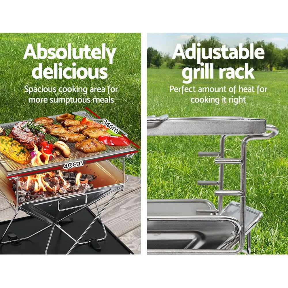Grillz Fire Pit BBQ Grill with Carry Bag Camping