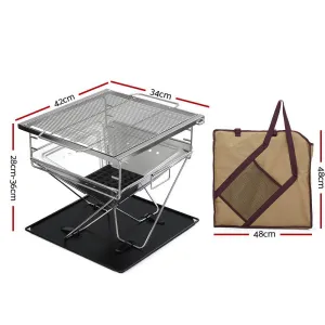 Grillz Fire Pit BBQ Grill with Carry Bag Camping