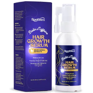 Hair Growth Serum for Men and Women: Rice Water & Biotin & Caffeine Hair Treatment Oil Enriched with Seven Herbal Extracts - Hair Care Spray for Thicker, Longer, Fuller Hair 60ML