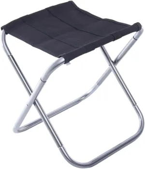 HANABASS Outdoor Folding Stool Aluminum Alloy Canvas Surface Portable for Camping Fishing BBQ Picnic