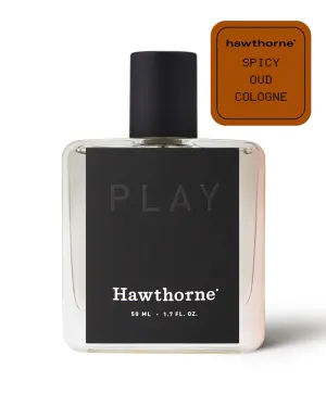 Hawthorne Sophisticated and Spicy Oud Cologne. A Rich and Captivating Fragrance of Rare Agarwood with Seville Orange and Egyptian Geranium Notes. 50 mL - 1.7 Fl Oz.