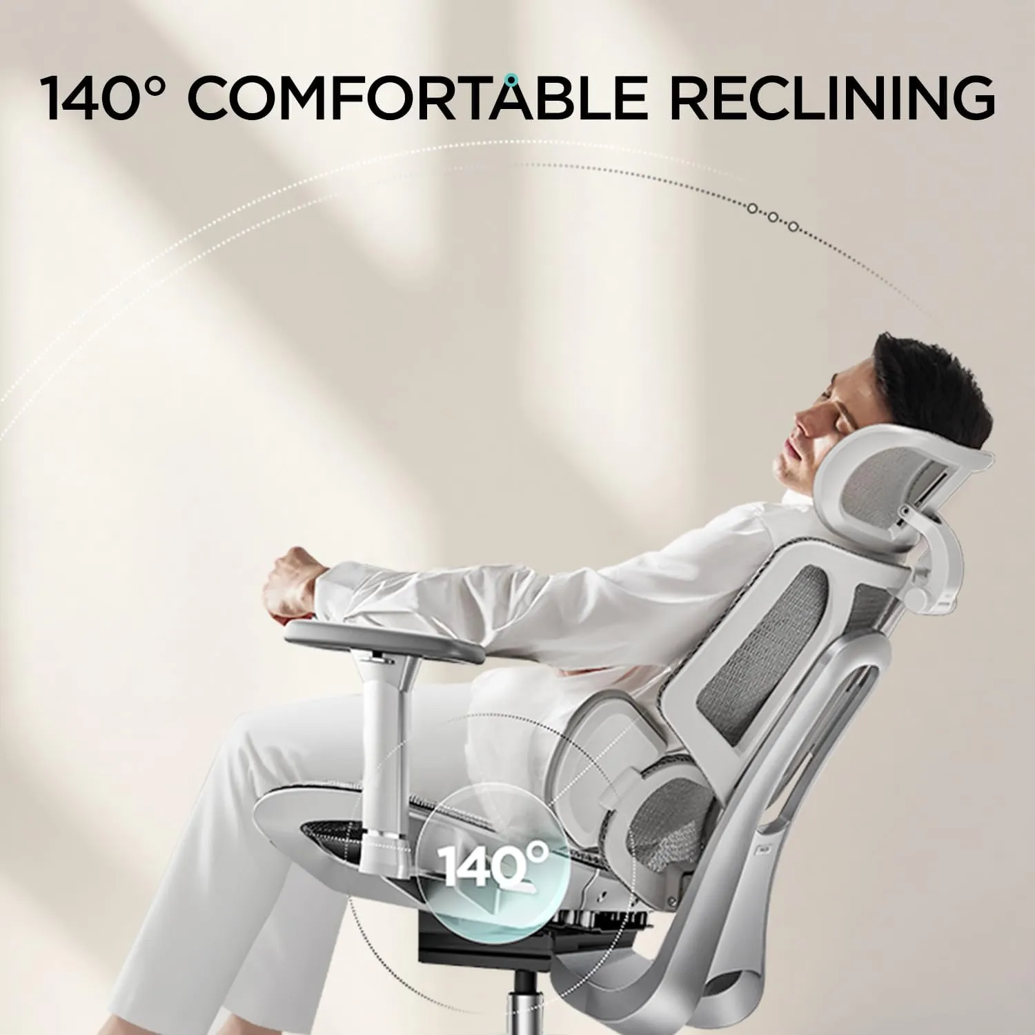 Hbada E3 Air Ergonomic Office Chair, Big and Tall Office Chair - with 3-Zone Dynamic Lumbar Support, 3D Adjustable Headrest, 3D Adjustable Armrests, Swivel, Grey(No Footrest)