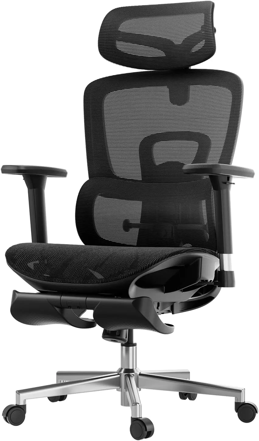 Hbada Ergonomic Office Chair with 3D Adjustable Armrests, Adjustable Lumbar Support High Back for Computer Chair, Big and Tall Mesh Office Chair, Home Office Desk Chairs Black
