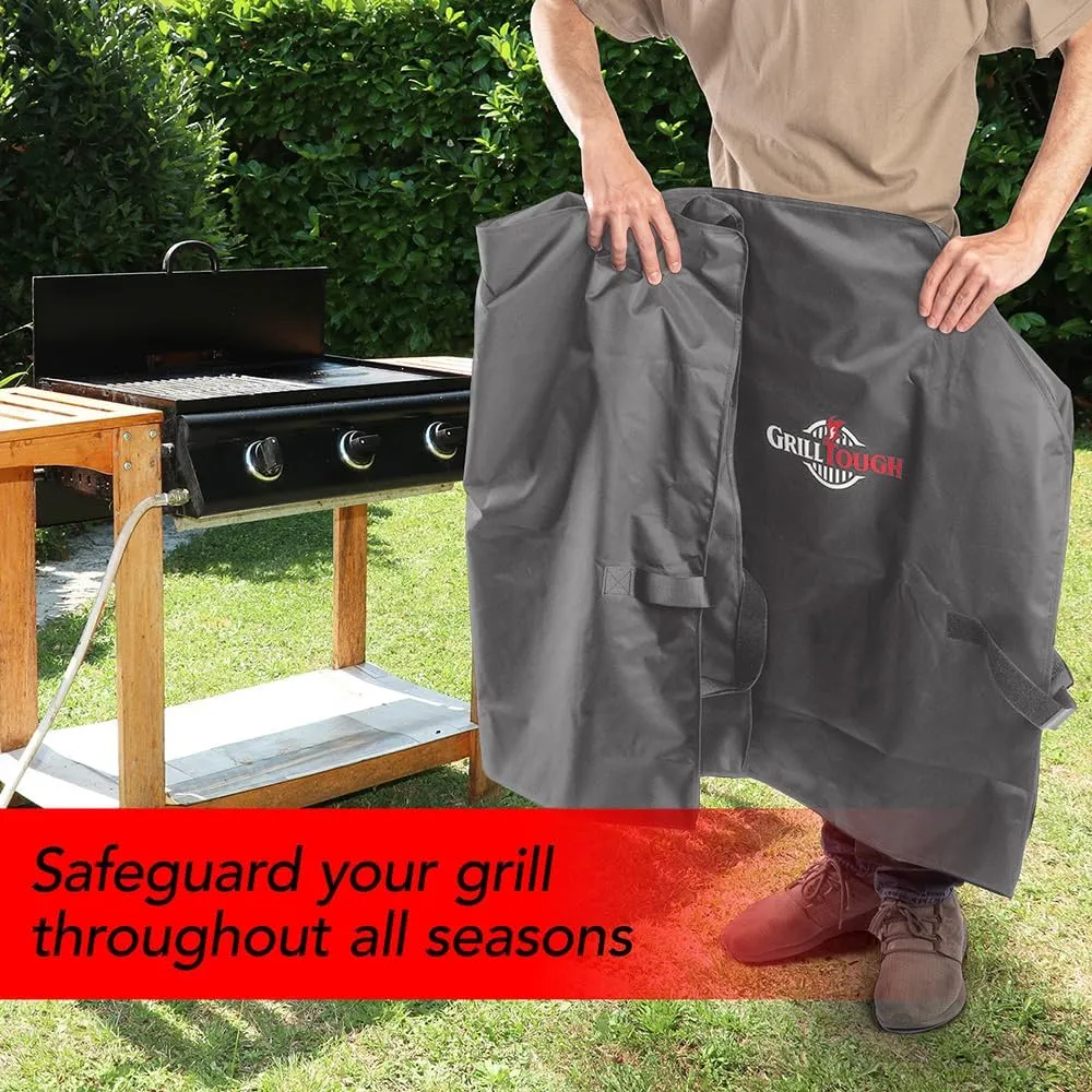 Heavy Duty BBQ Grill Cover for Outdoor Grill, 52 Inch – Waterproof, Weather Resistant, UV & Fade Resistant with Adjustable Straps – Gas Grill Cover for Weber, Charbroil, etc. Charcoal