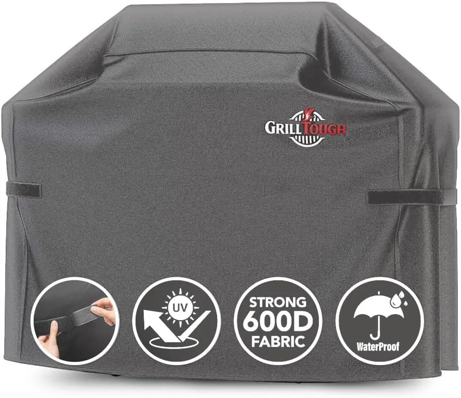 Heavy Duty BBQ Grill Cover for Outdoor Grill, 52 Inch – Waterproof, Weather Resistant, UV & Fade Resistant with Adjustable Straps – Gas Grill Cover for Weber, Charbroil, etc. Charcoal