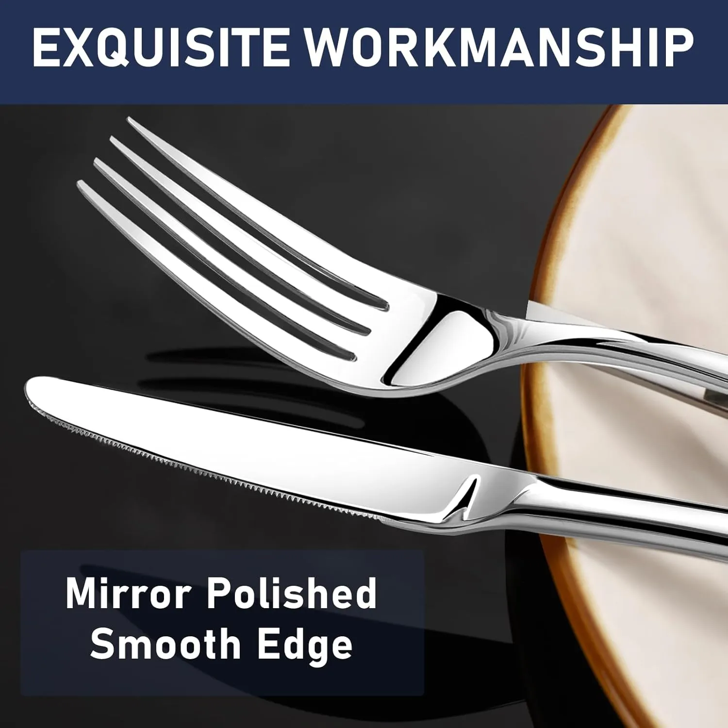 Heavy Duty Silverware Set for 12, 60 Piece Premium Stainless Steel Flatware Utensils Cutlery Set Including Steak Knife Fork and Spoon, Dishwasher Safe, Gift Package for Wedding Housewarming