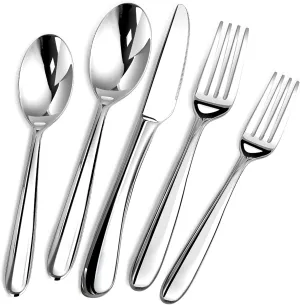 Heavy Duty Silverware Set for 12, 60 Piece Premium Stainless Steel Flatware Utensils Cutlery Set Including Steak Knife Fork and Spoon, Dishwasher Safe, Gift Package for Wedding Housewarming