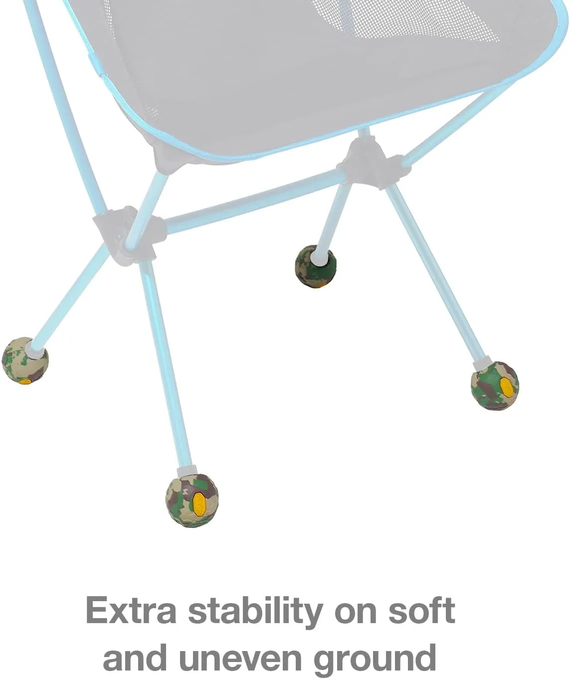 Helinox Chair Stabilizing Vibram Rubber Ball Feet (Set of 4), 45mm, Field Camo