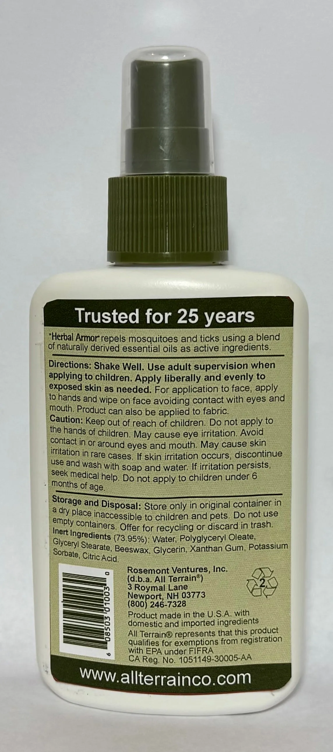 Herbal Armor® Insect Repellent, Pump Spray