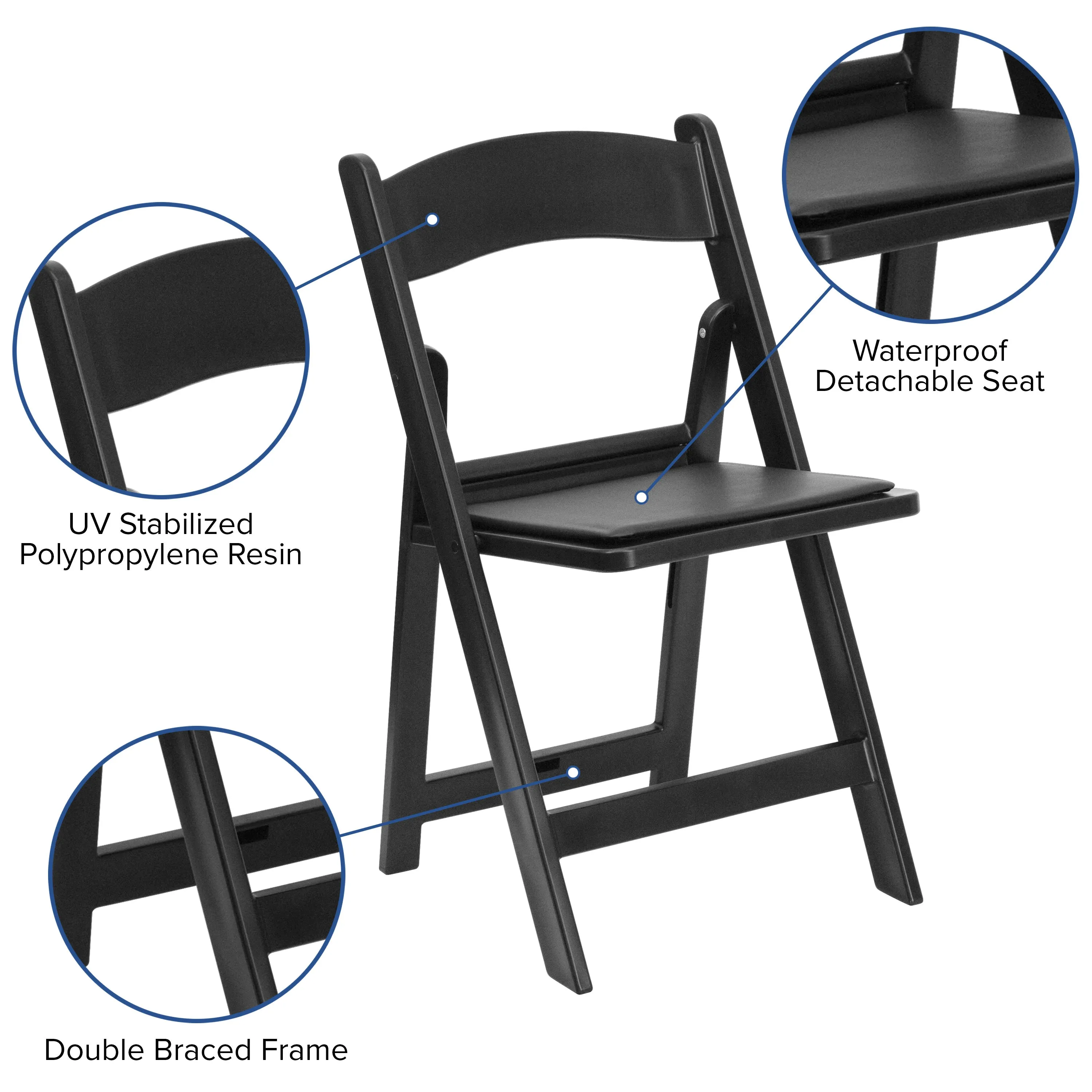 Hercules Folding Chair - Stackable Resin – 800LB Weight Capacity Event Chair
