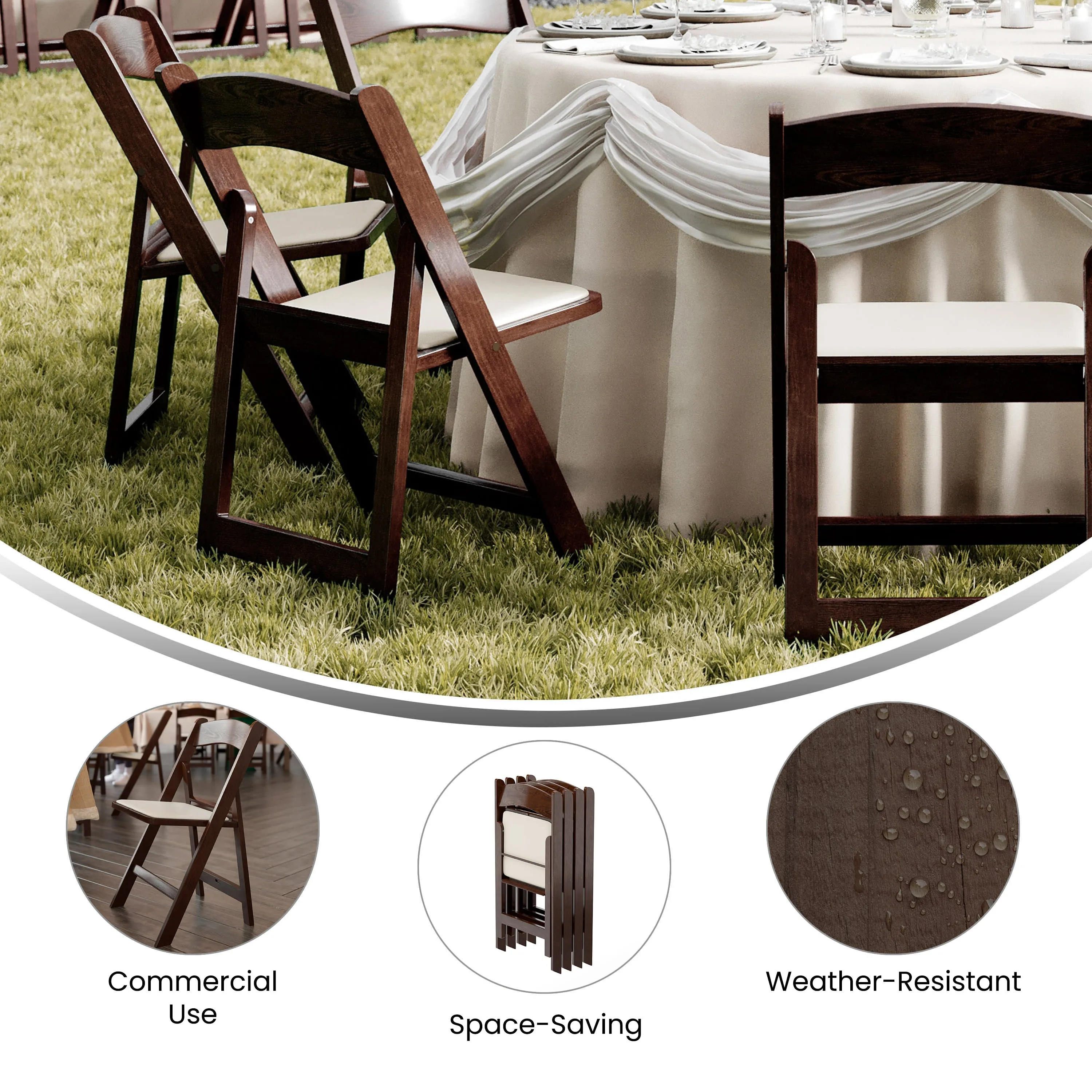 Hercules Folding Chair - Stackable Resin – 800LB Weight Capacity Event Chair