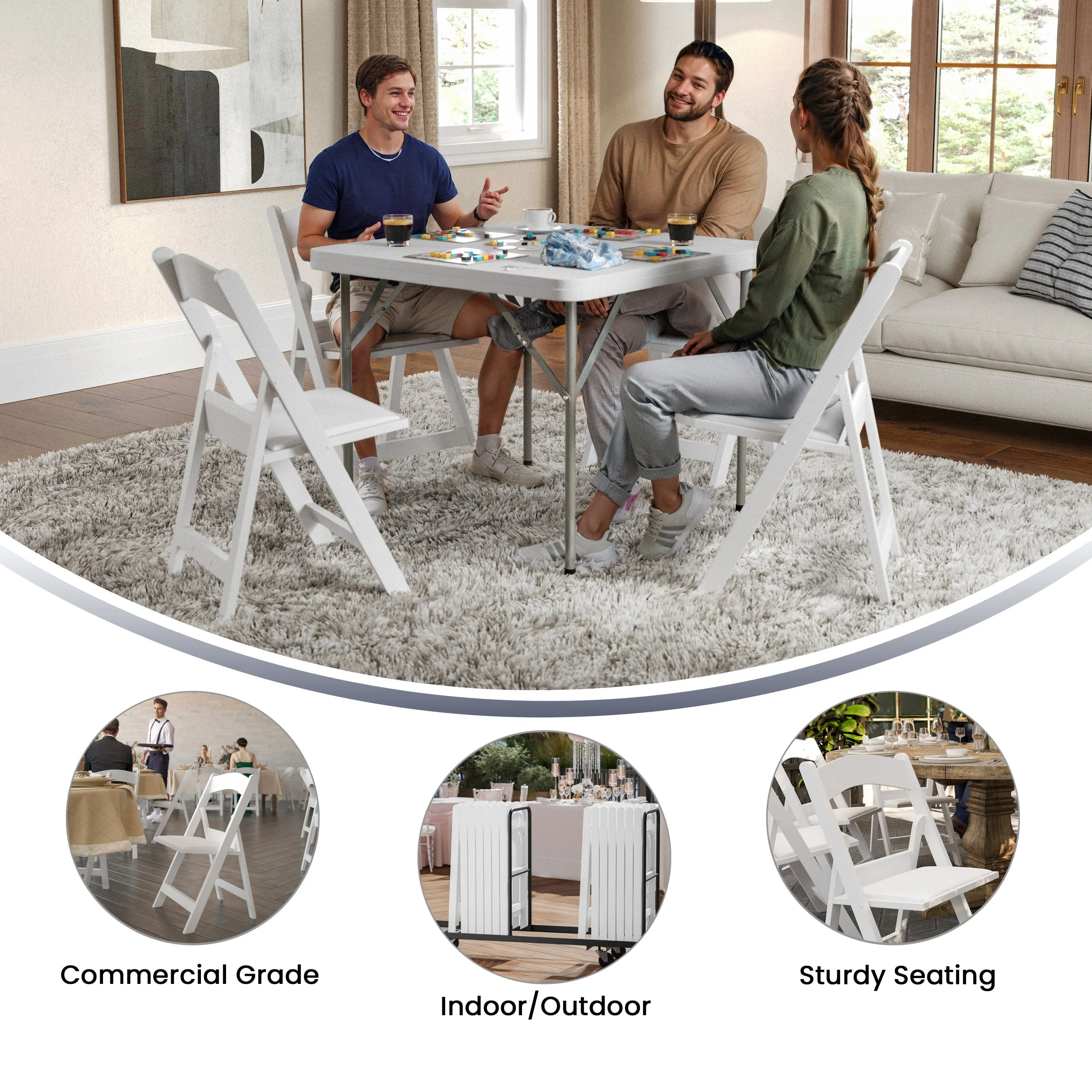 Hercules Folding Chair - Stackable Resin – 800LB Weight Capacity Event Chair
