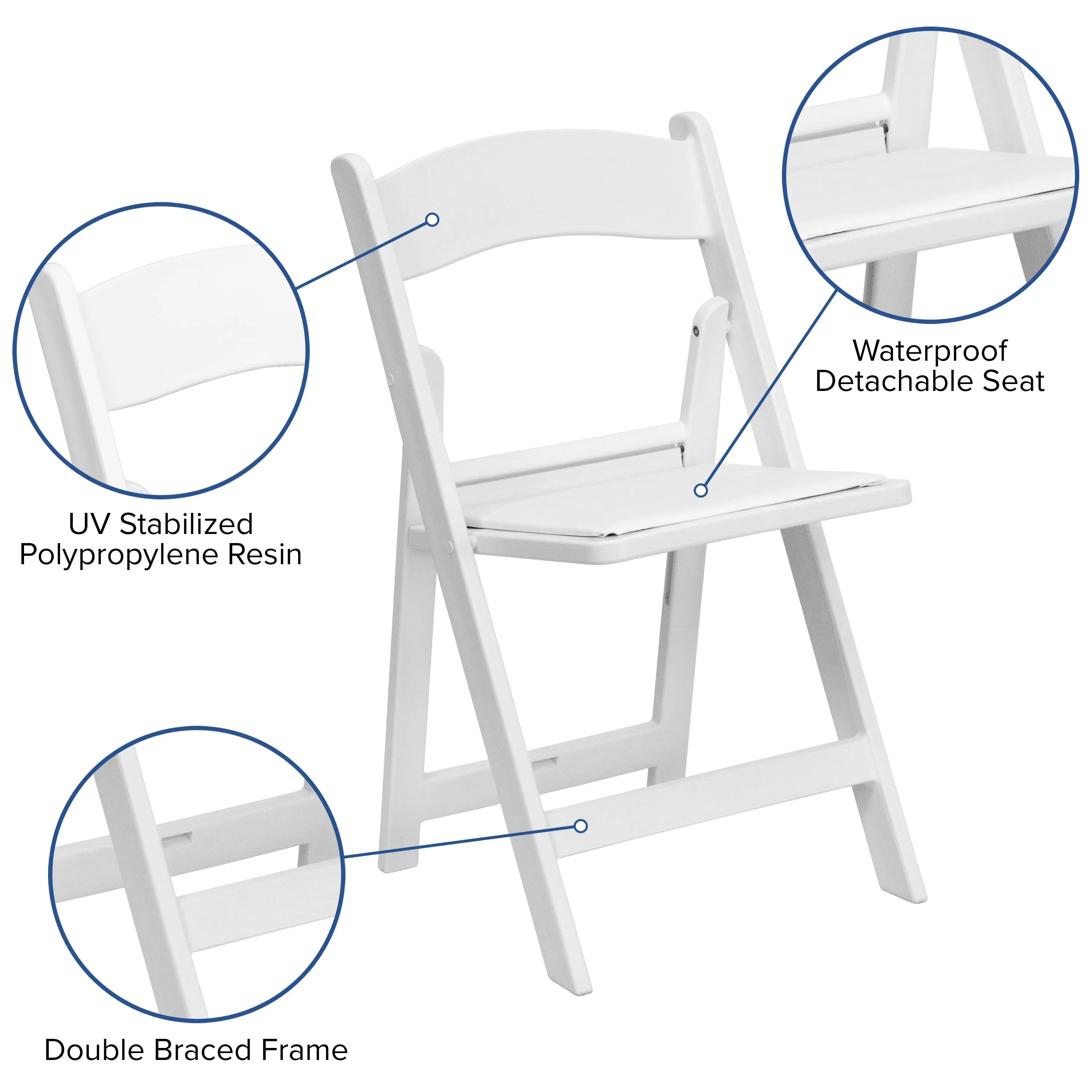 Hercules Folding Chair - Stackable Resin – 800LB Weight Capacity Event Chair