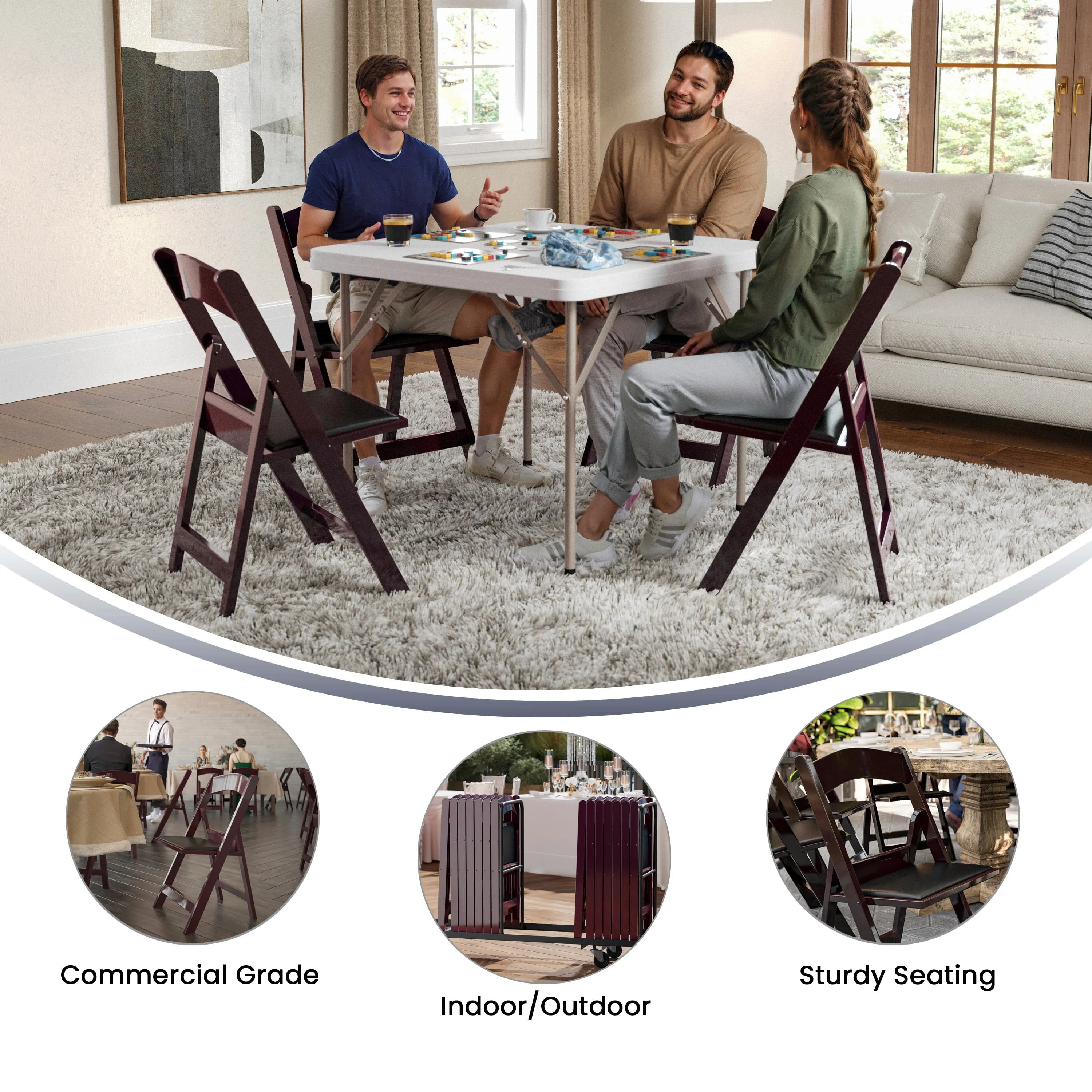 Hercules Folding Chair - Stackable Resin – 800LB Weight Capacity Event Chair
