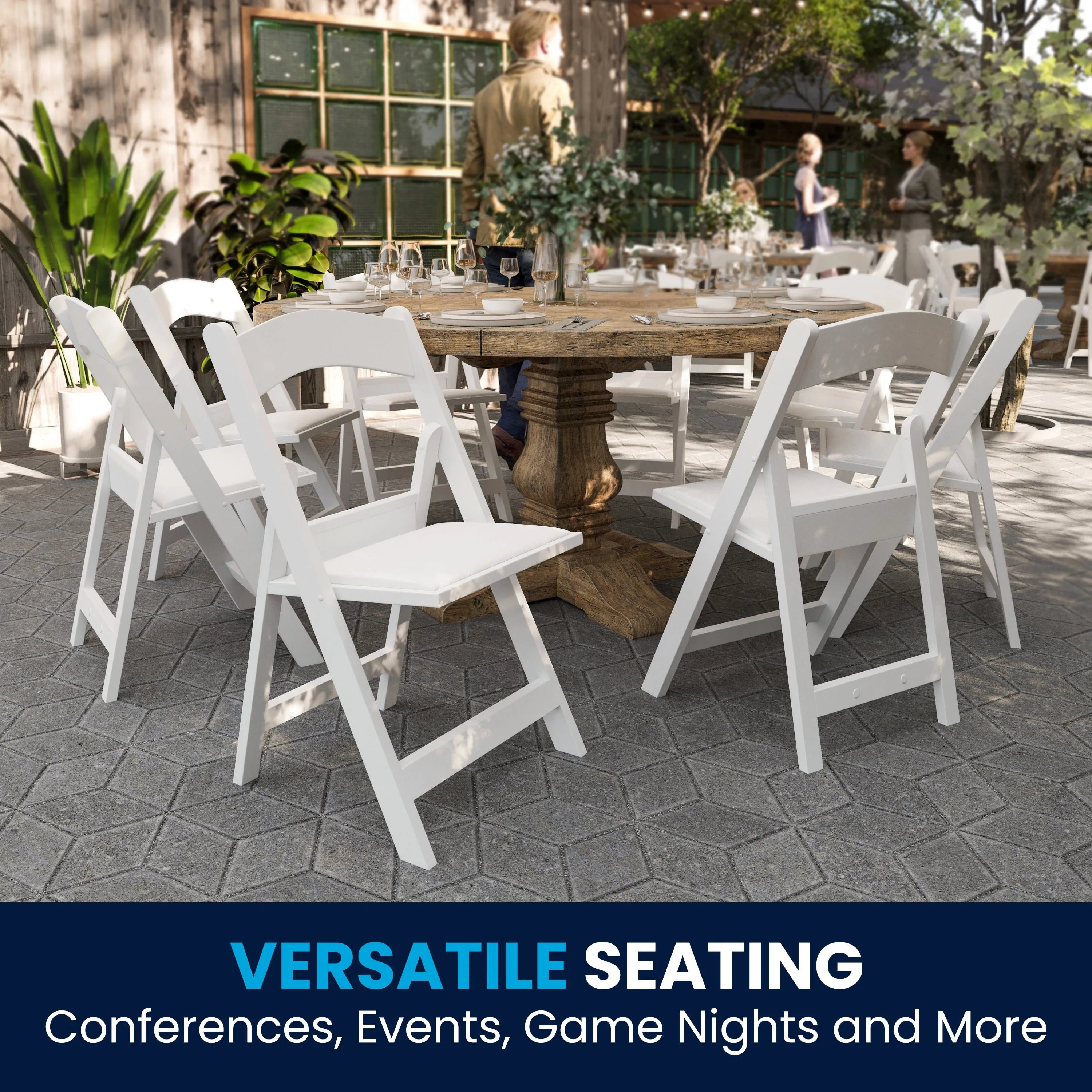 Hercules Folding Chair - Stackable Resin – 800LB Weight Capacity Event Chair