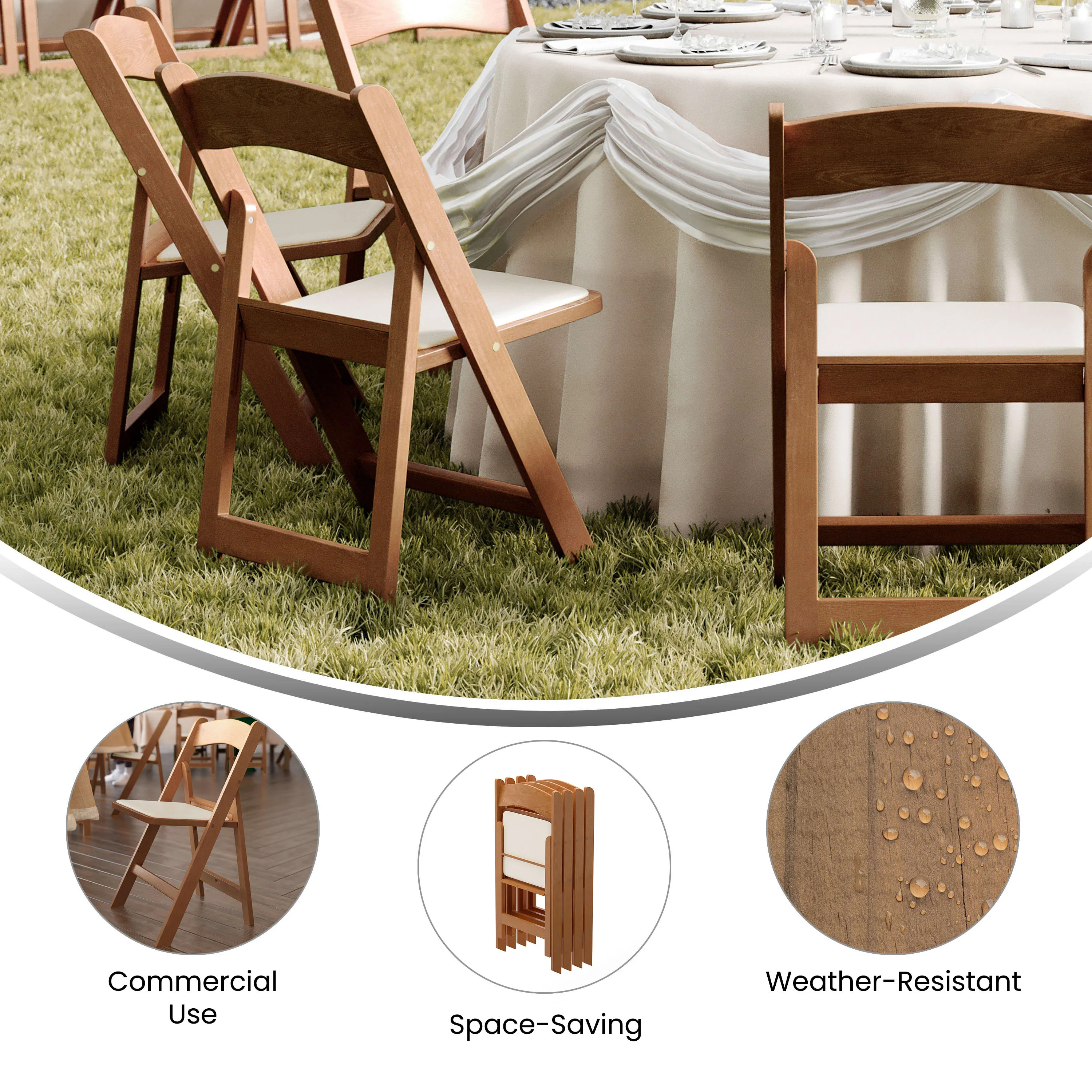Hercules Folding Chair - Stackable Resin – 800LB Weight Capacity Event Chair