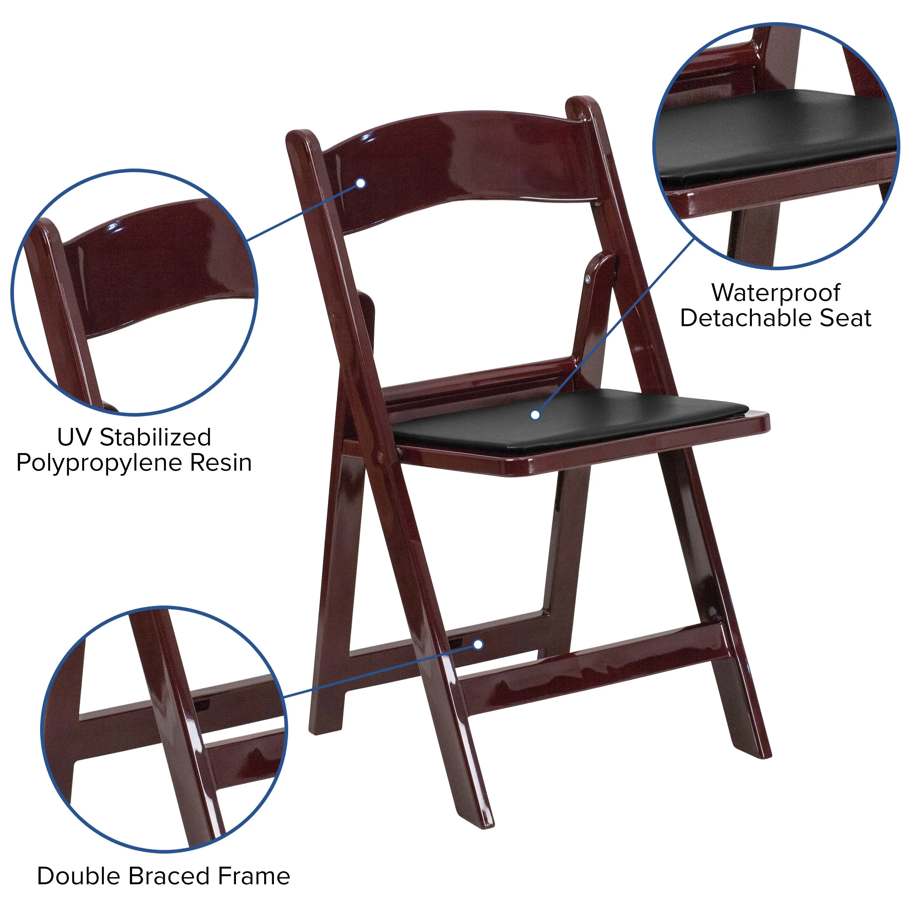 Hercules Folding Chair - Stackable Resin – 800LB Weight Capacity Event Chair
