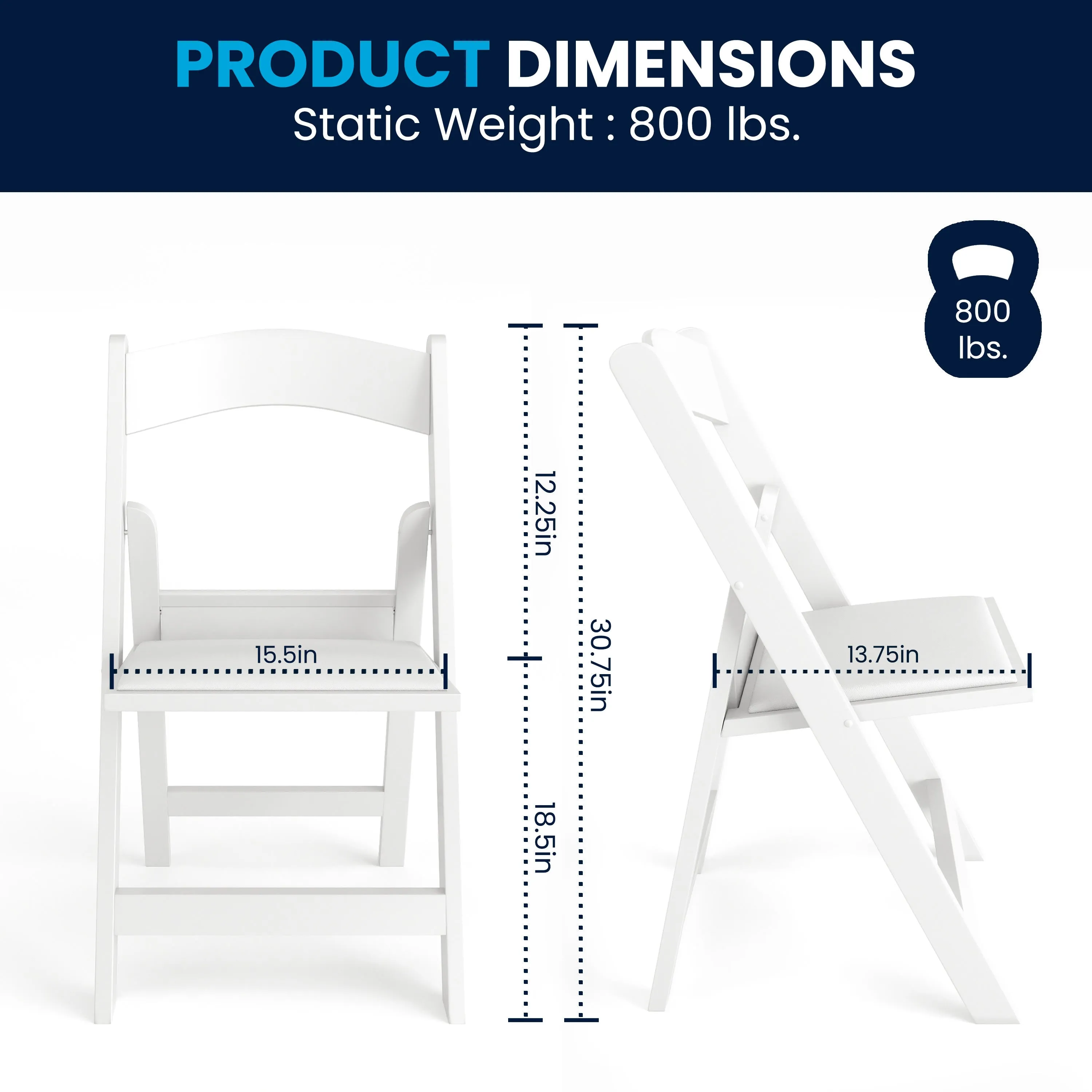 Hercules Folding Chair - Stackable Resin – 800LB Weight Capacity Event Chair