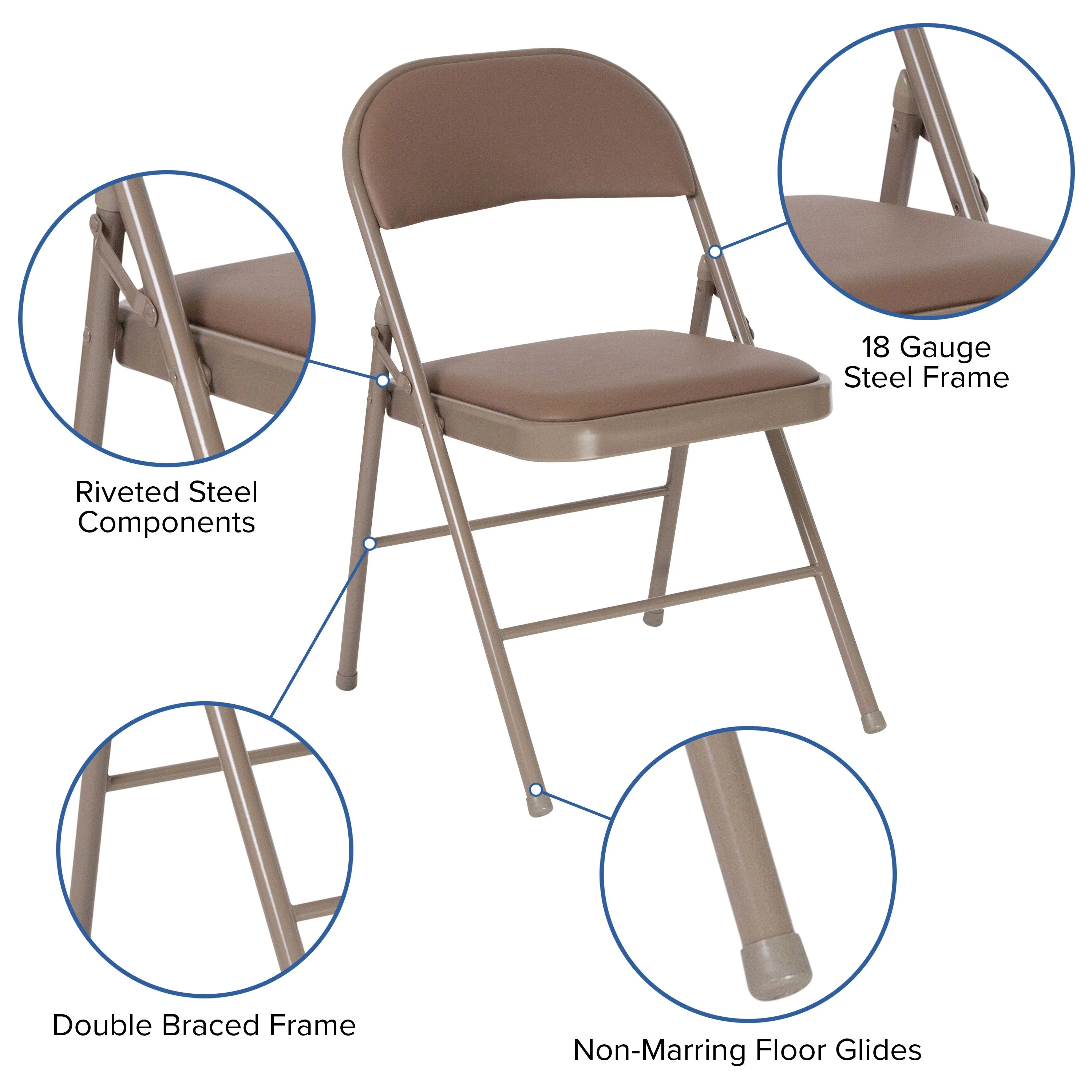 HERCULES Series Double Braced Vinyl Folding Chair