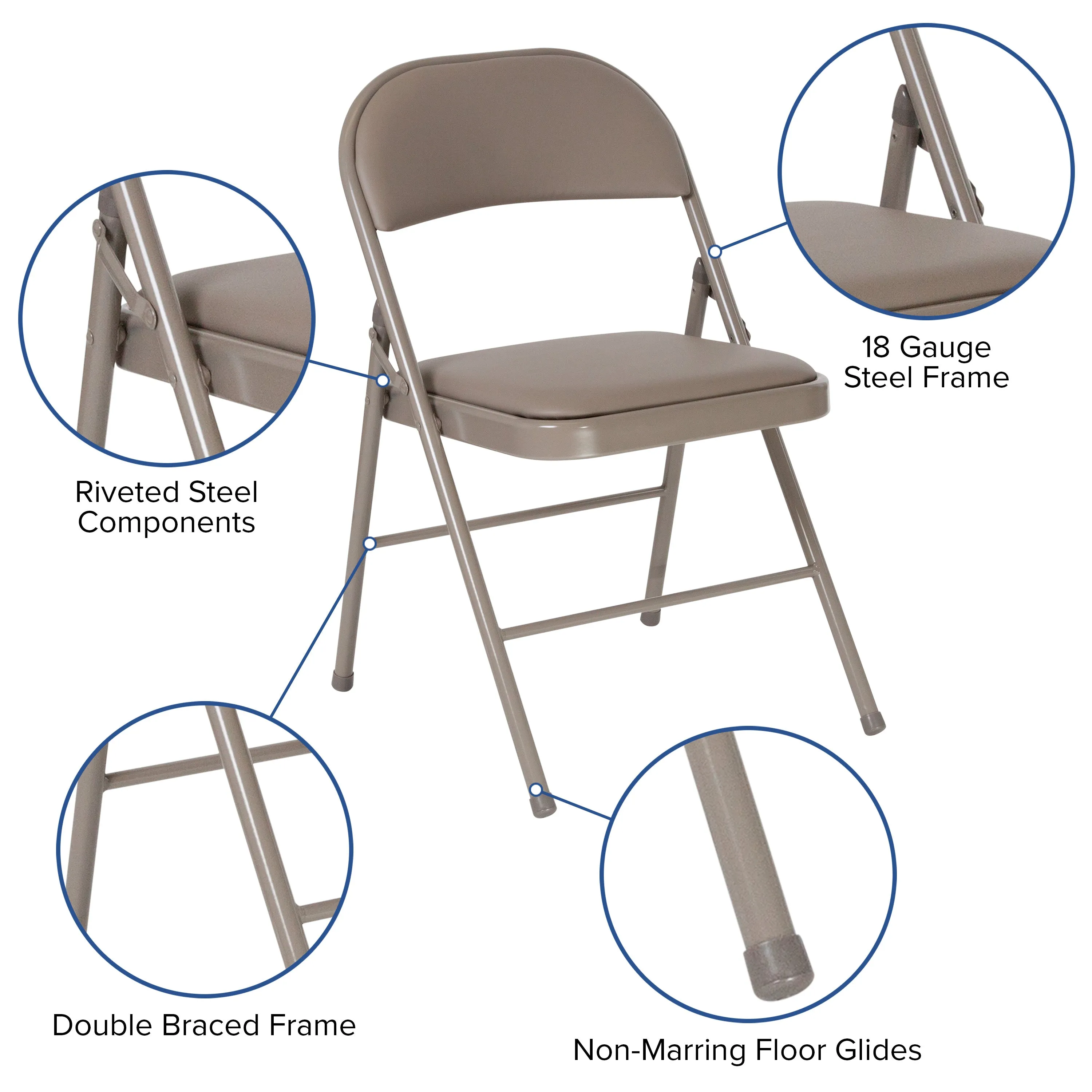 HERCULES Series Double Braced Vinyl Folding Chair