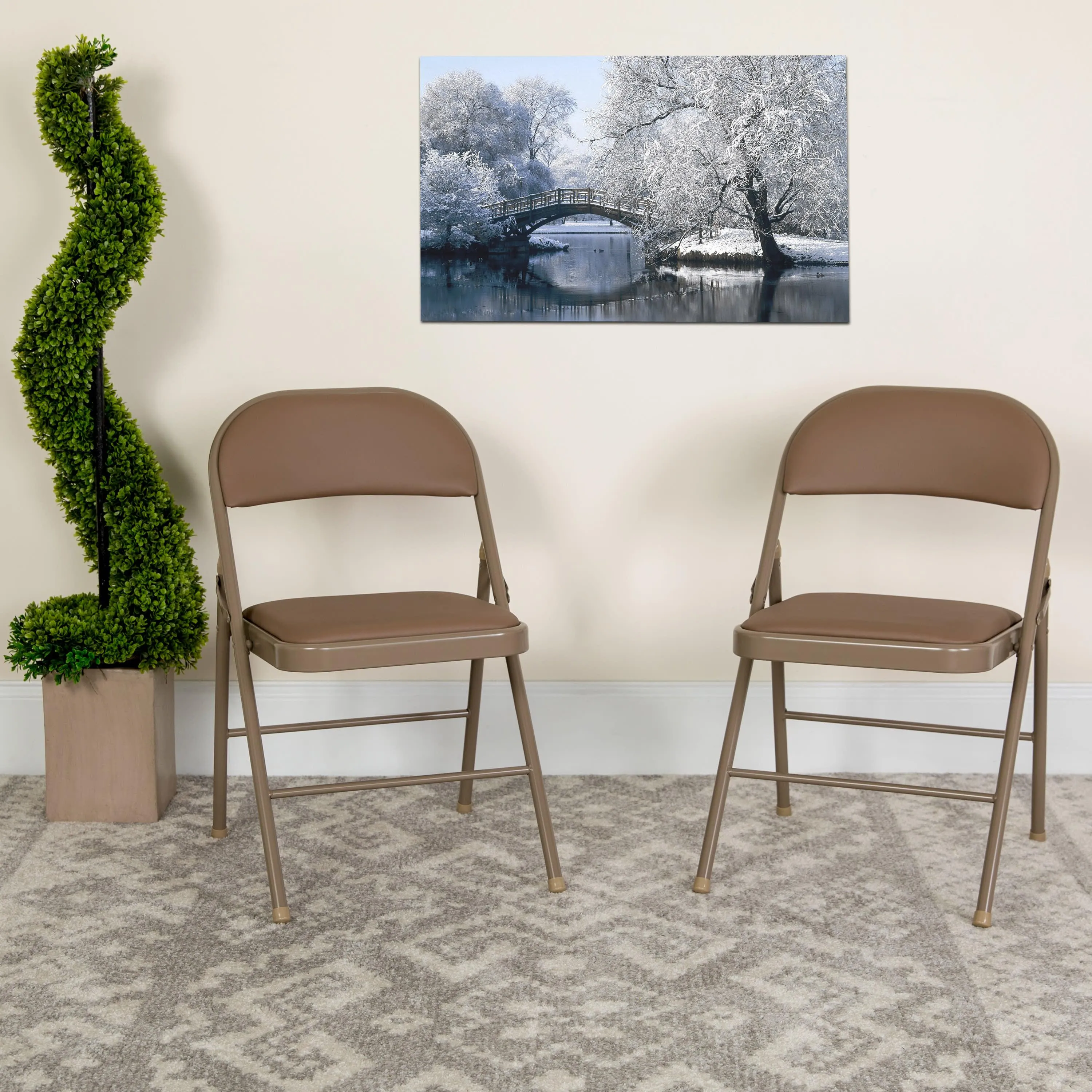 HERCULES Series Double Braced Vinyl Folding Chair