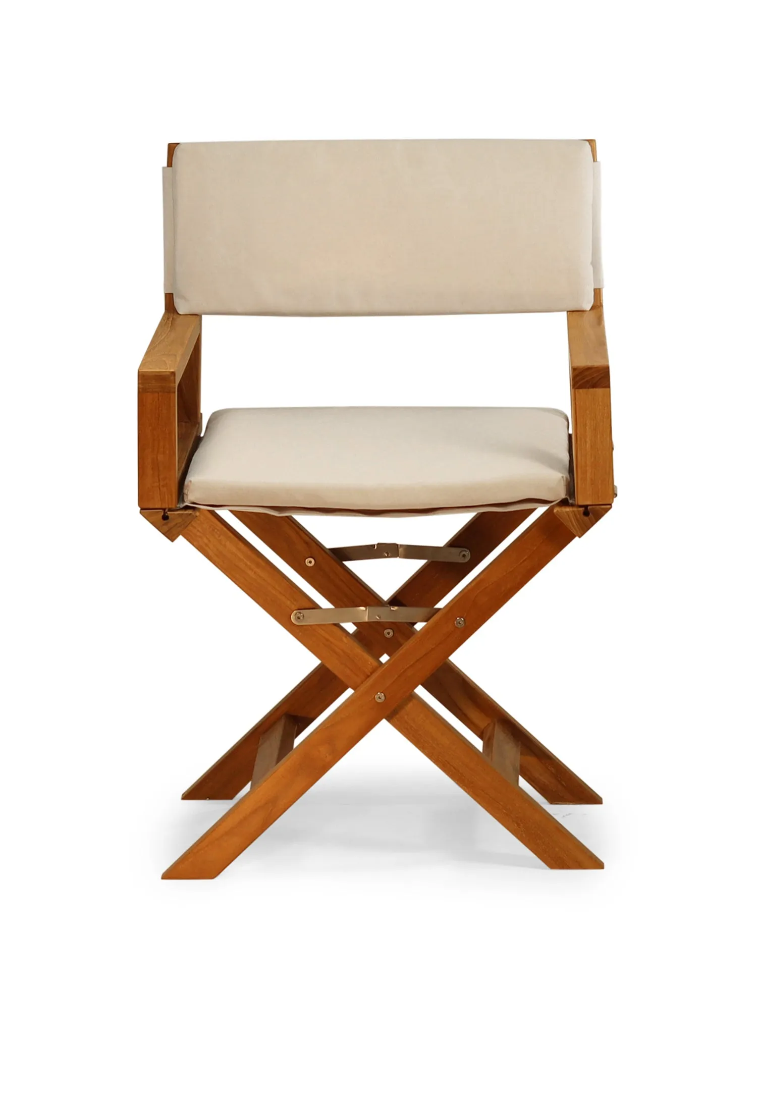 High-End Folding Directors Padded Teak Boat Chair -L10P