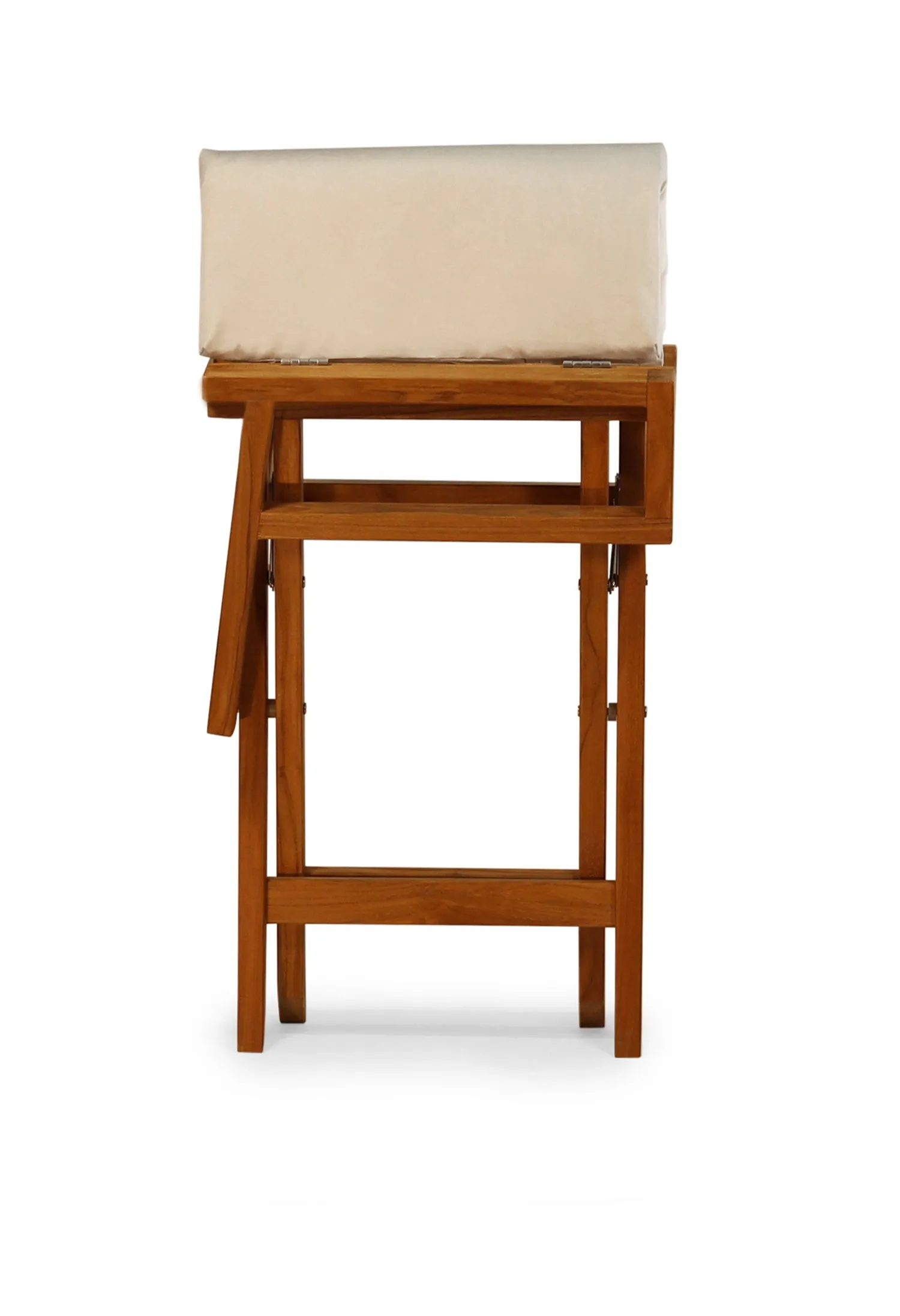 High-End Folding Directors Padded Teak Boat Chair -L10P