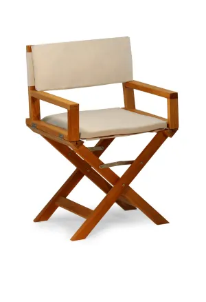High-End Folding Directors Padded Teak Boat Chair -L10P