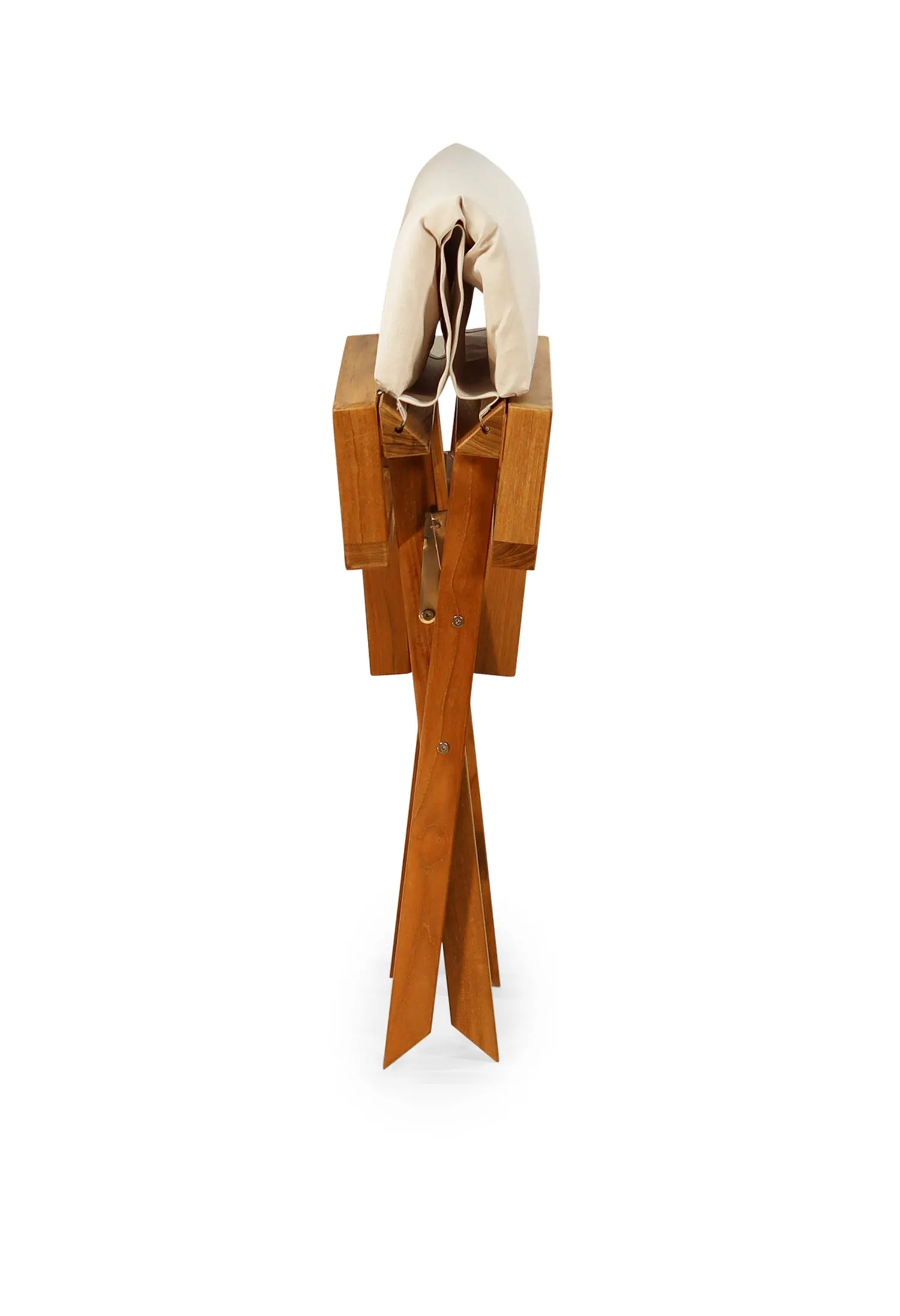 High-End Folding Directors Padded Teak Boat Chair -L10P