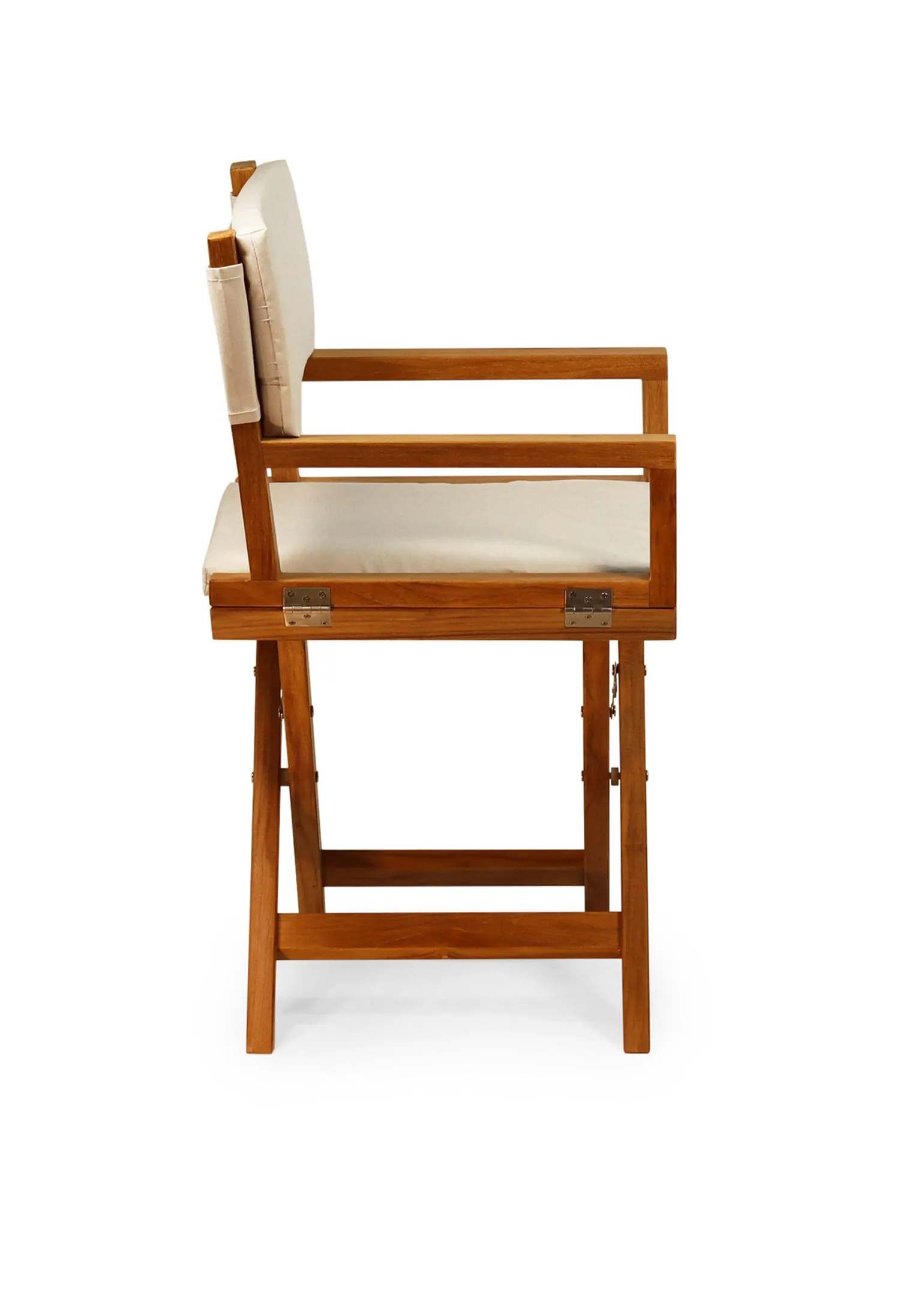High-End Folding Directors Padded Teak Boat Chair -L10P