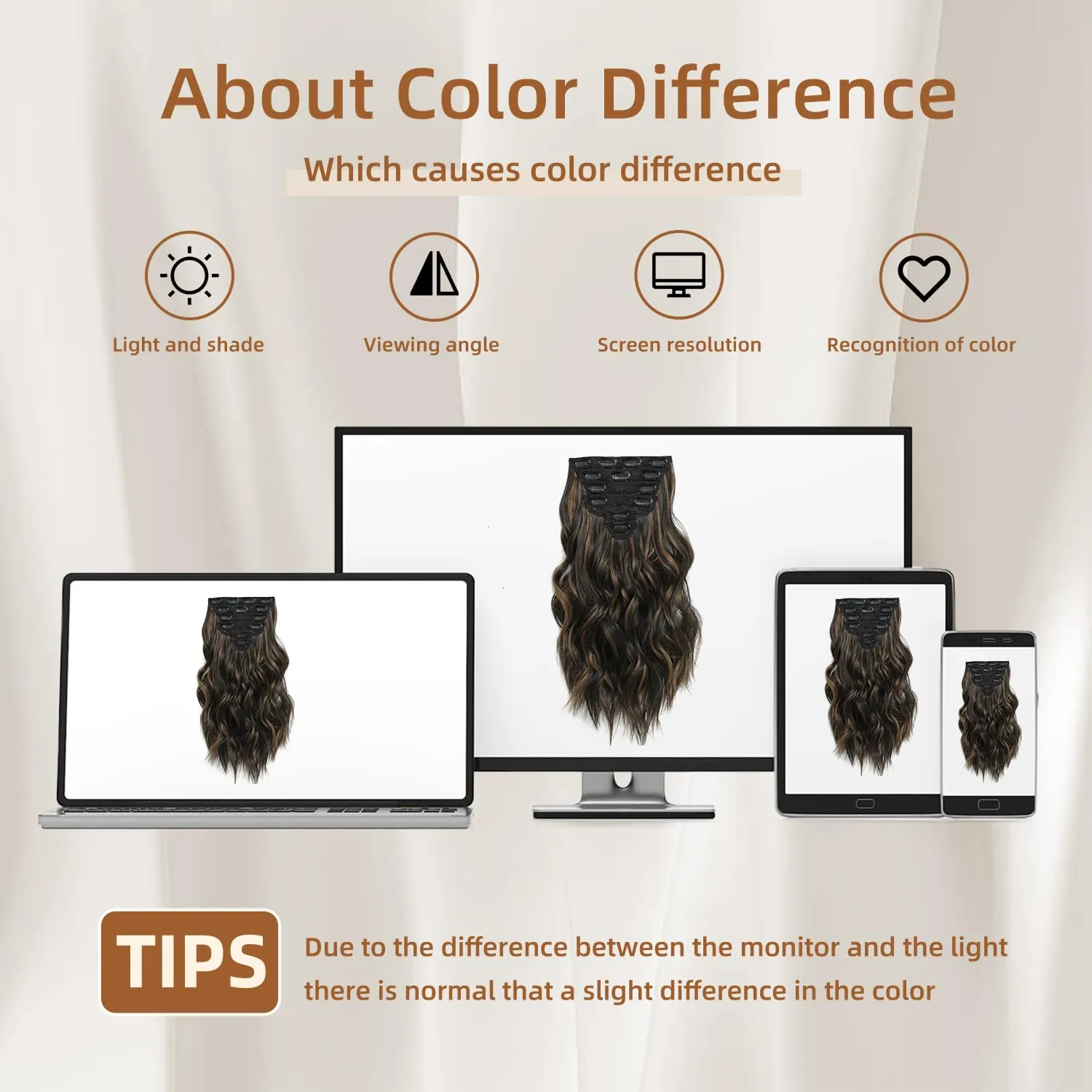 Highlight balayage dark brown Hairpieces, Natural & Blends Well Clip in Hair Extensions (16inch, 6pcs, Dark roasted coffee & Caraamel brown)