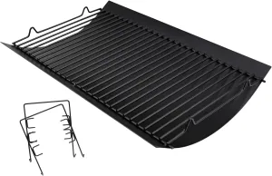 Hisencn 20 inch Ash pan for Chargriller 5050, 5072, 5650, 2123 Charcoal Grills, Char-Griller Model 200157, Replacement Part with 2pcs Fire Grate Hanger, 20" Drip Pan