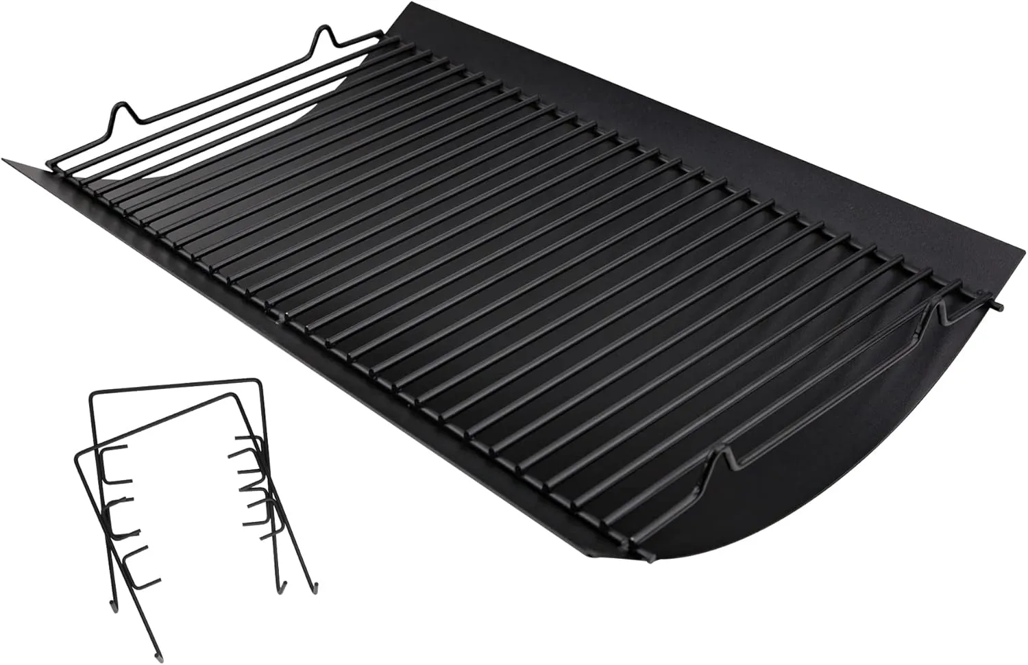 Hisencn 20 inch Ash pan for Chargriller 5050, 5072, 5650, 2123 Charcoal Grills, Char-Griller Model 200157, Replacement Part with 2pcs Fire Grate Hanger, 20" Drip Pan