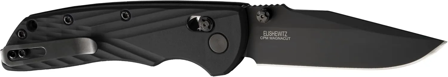 Hogue Deka ABLE Lock Folding Knife 3.25" CPM-MagnaCut Black Cerakote Clip Point Blade, Black Polymer Handles, AXIS/Crossbar Lock - 24376