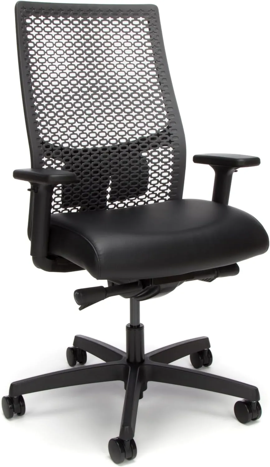 HON Ignition 2.0 ReActiv Ergonomic Office Chair with Lumbar Support, Synchro-Tilt Recline, Breathable Flex-Back Support for Office Chair, Black