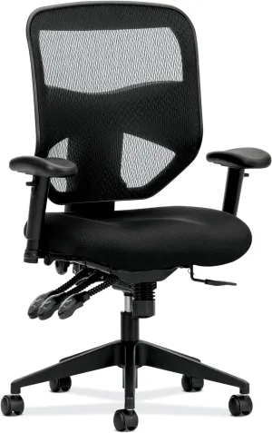 HON Prominent Task Chair, Ergonomic Office Chair with Adjustable Arms and Back Support, 360 Swivel, ASynchro-Tilt Recline, Black