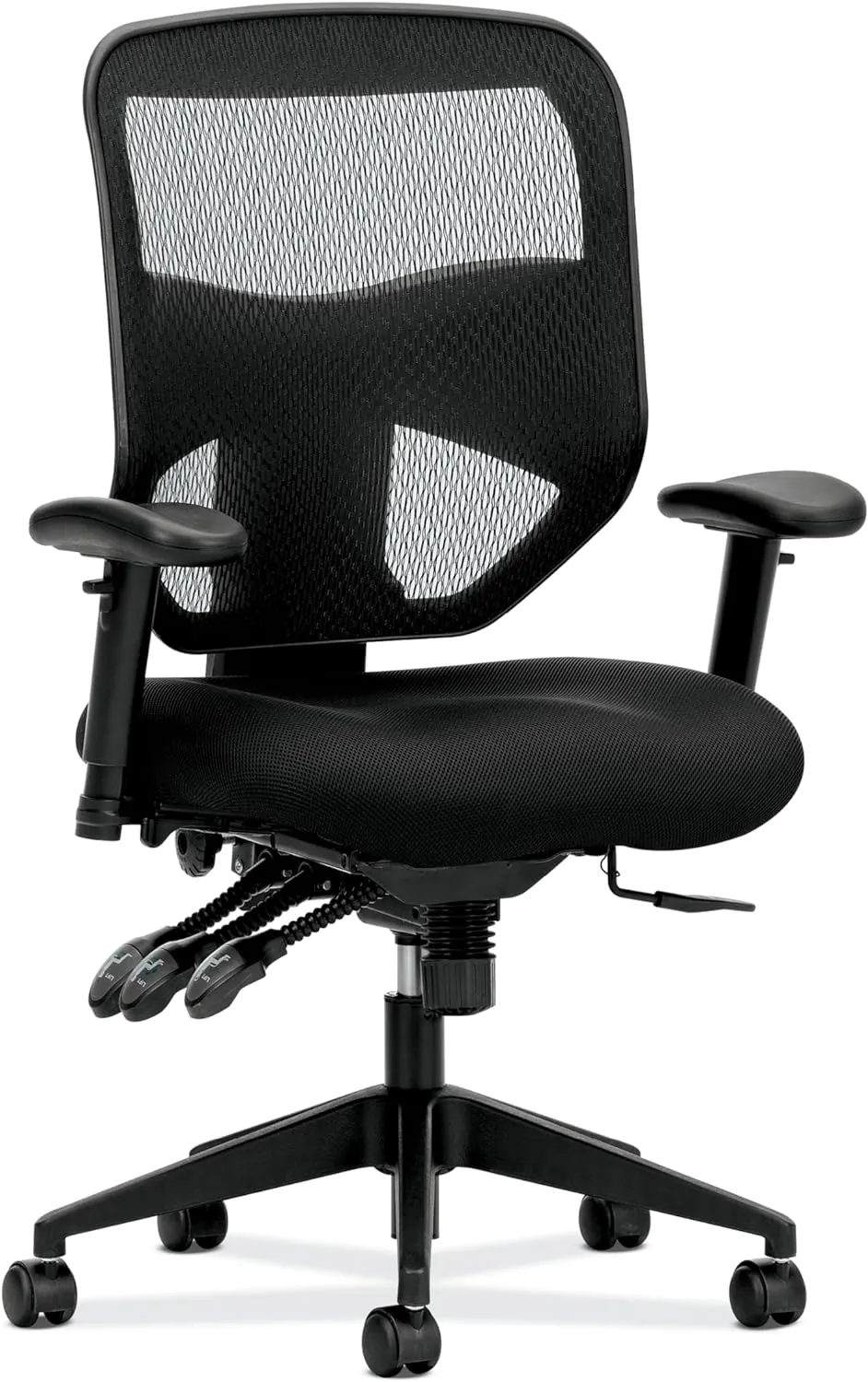 HON Prominent Task Chair, Ergonomic Office Chair with Adjustable Arms and Back Support, 360 Swivel, ASynchro-Tilt Recline, Black