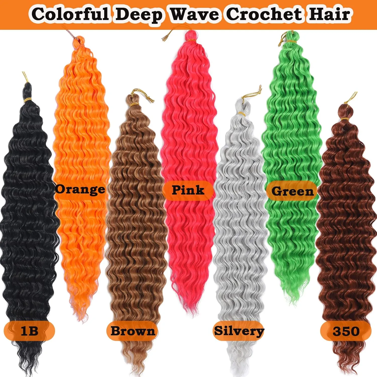 Hot Pink Curly Crochet Hair 18 Inch Deep Wave Braiding Hair for Women 3 Packs Ocean Wave Crochet Hair Pink Color Wet and Wavy Crochet Hair (18inch, Pink#)
