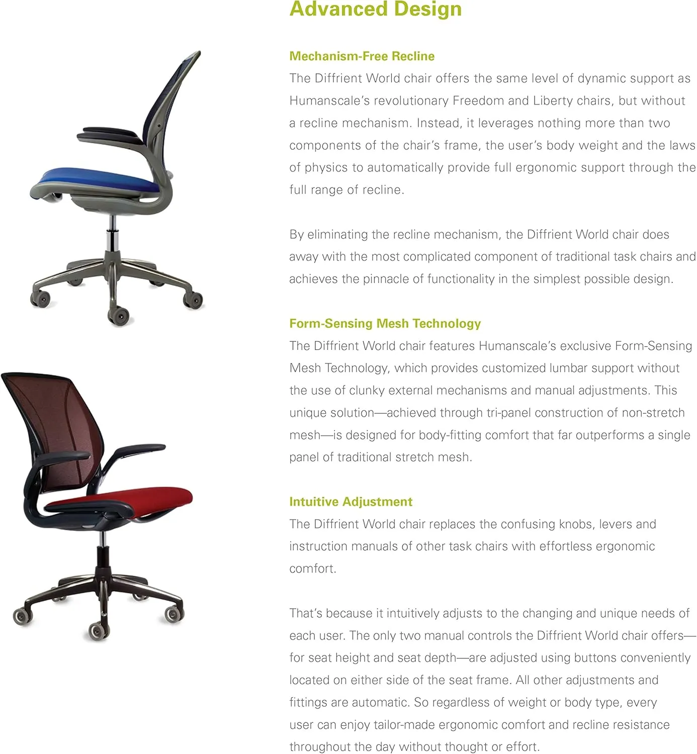 Humanscale Diffrient World Office Task Desk Chair - Adjustable Duron Arms - Black Frame Crimson Pinstripe Back and Seat Mesh W11BN74N74 - Carpet Casters