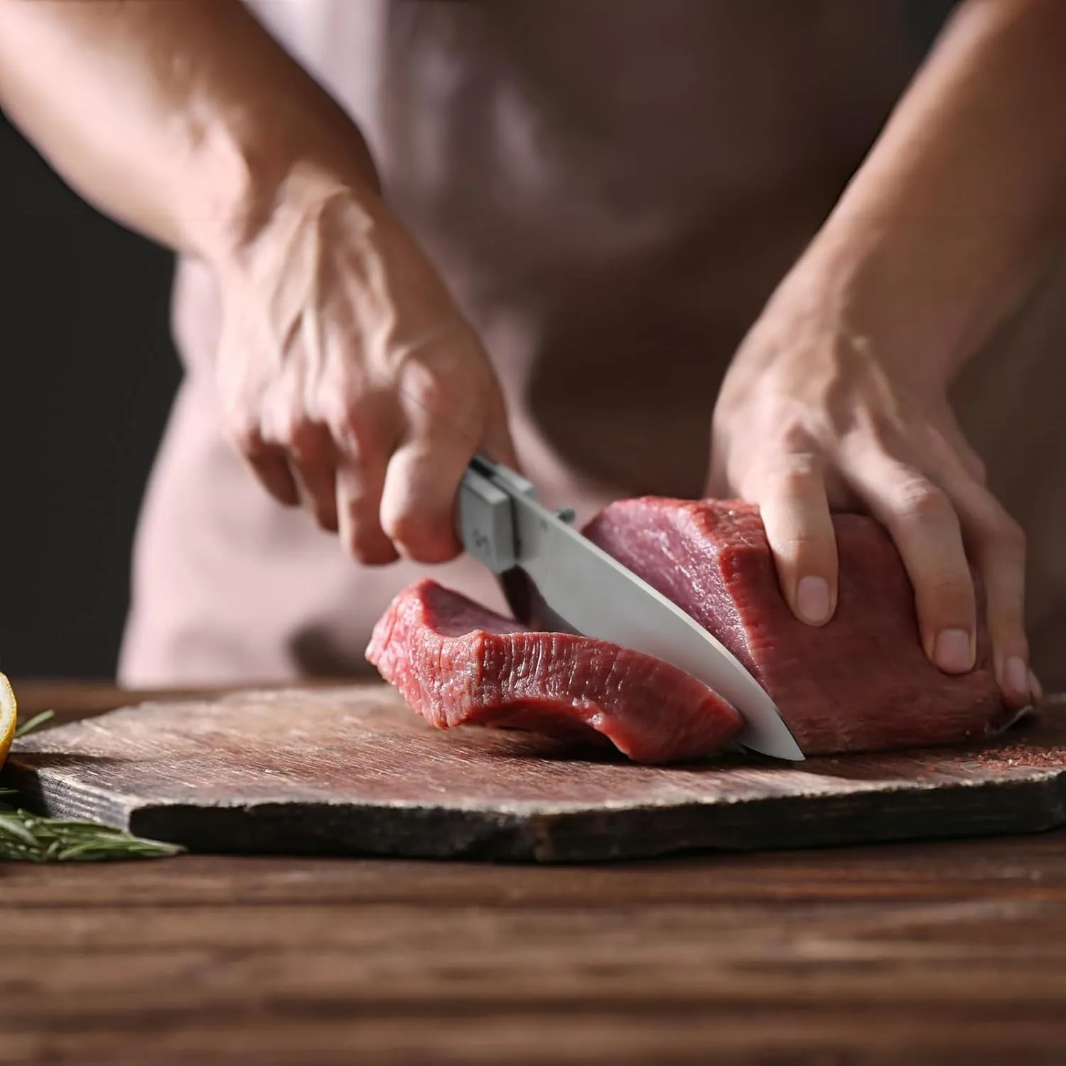 Huusk Folding Chef Pocket Knife - Japanese Santoku Knives, edc Kitchen Knives with 440C Stainless Steel Ultra Sharp Blade, Portable Meat Knives for Vegetable, Gifts for Men
