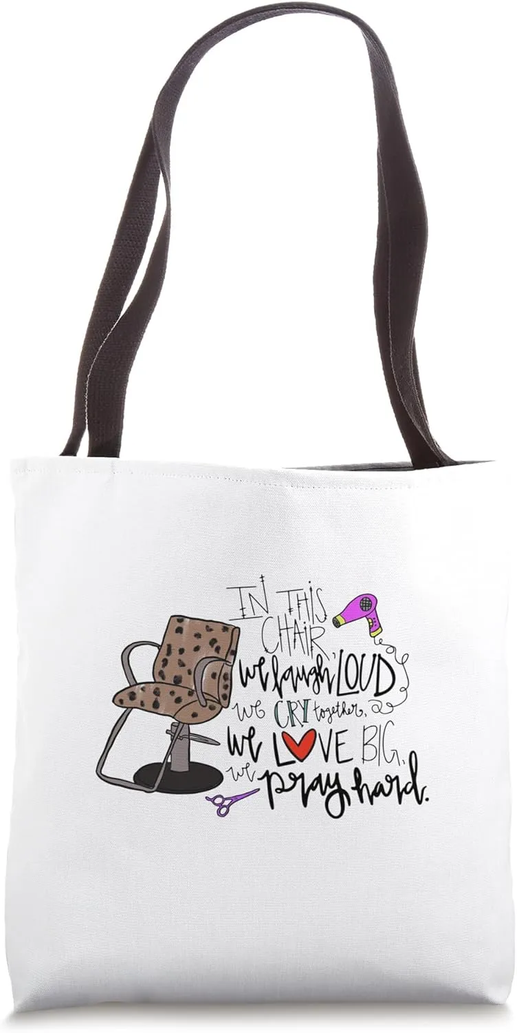 In this chair we laugh loud we cry together we love big Tote Bag