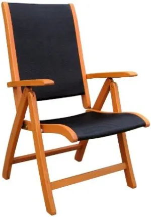 International Caravan Furniture Piece Set of Two Royal Tahiti Outdoor Wood 5-Position Folding Chair, Blue
