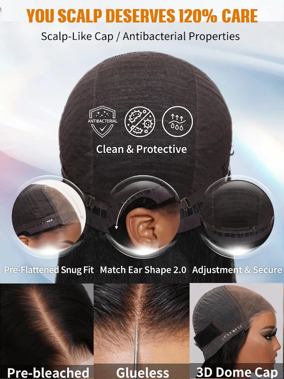 Julia Hair 10 Inch Yaki Straight Bob Wig 13x4 HD Pre-Cut Lace Front Wig Put On and Go Glueless Short Bob Wig Pre Everything Pre Plucked Hairline Bleached Bye Bye Knots with Ear Tape Ready to Go