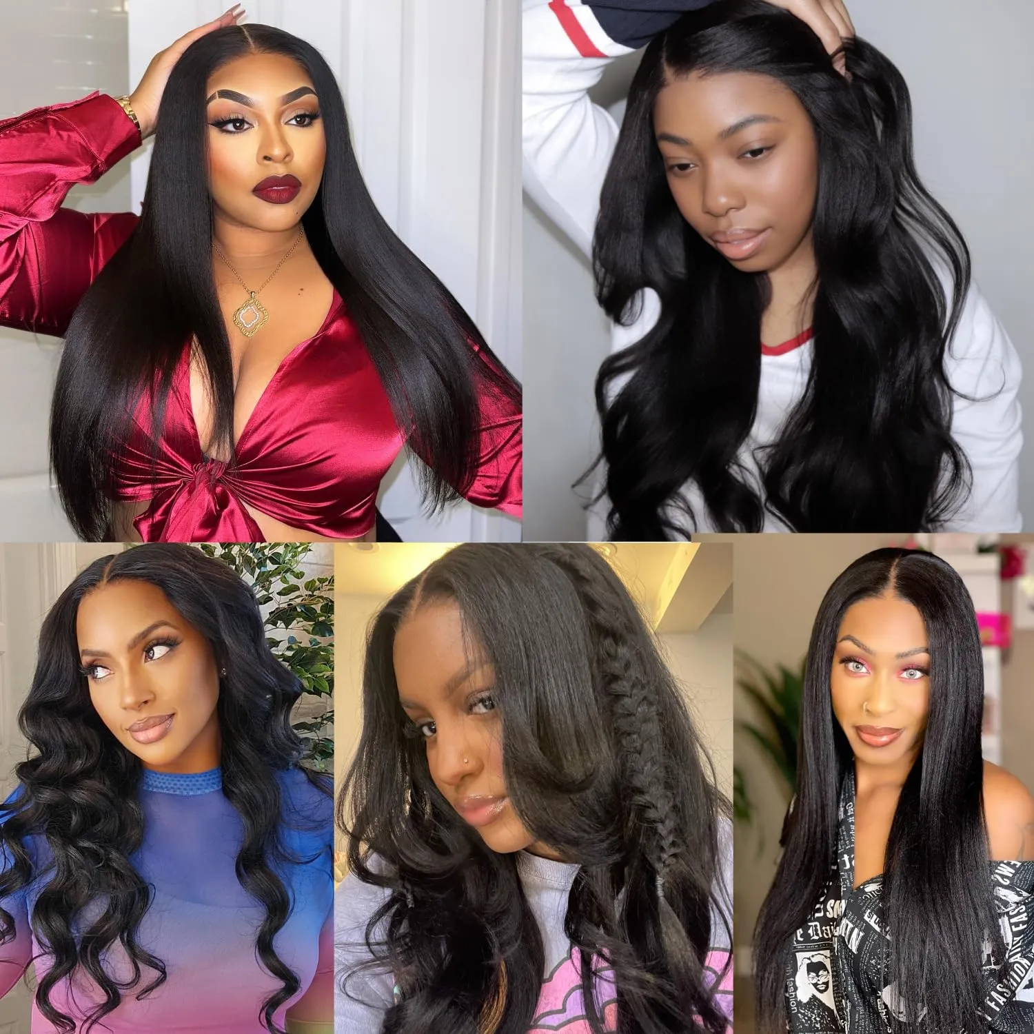 Julia Hair Bye Bye Knots Glueless Wig Yaki Human Hair Lace Wig Invisible Knots Put On and Go Pre Cut 7x5 Lace Front Wigs for Beginners Pre Bleached Pre Plucked No Glue150% Density 22 Inch
