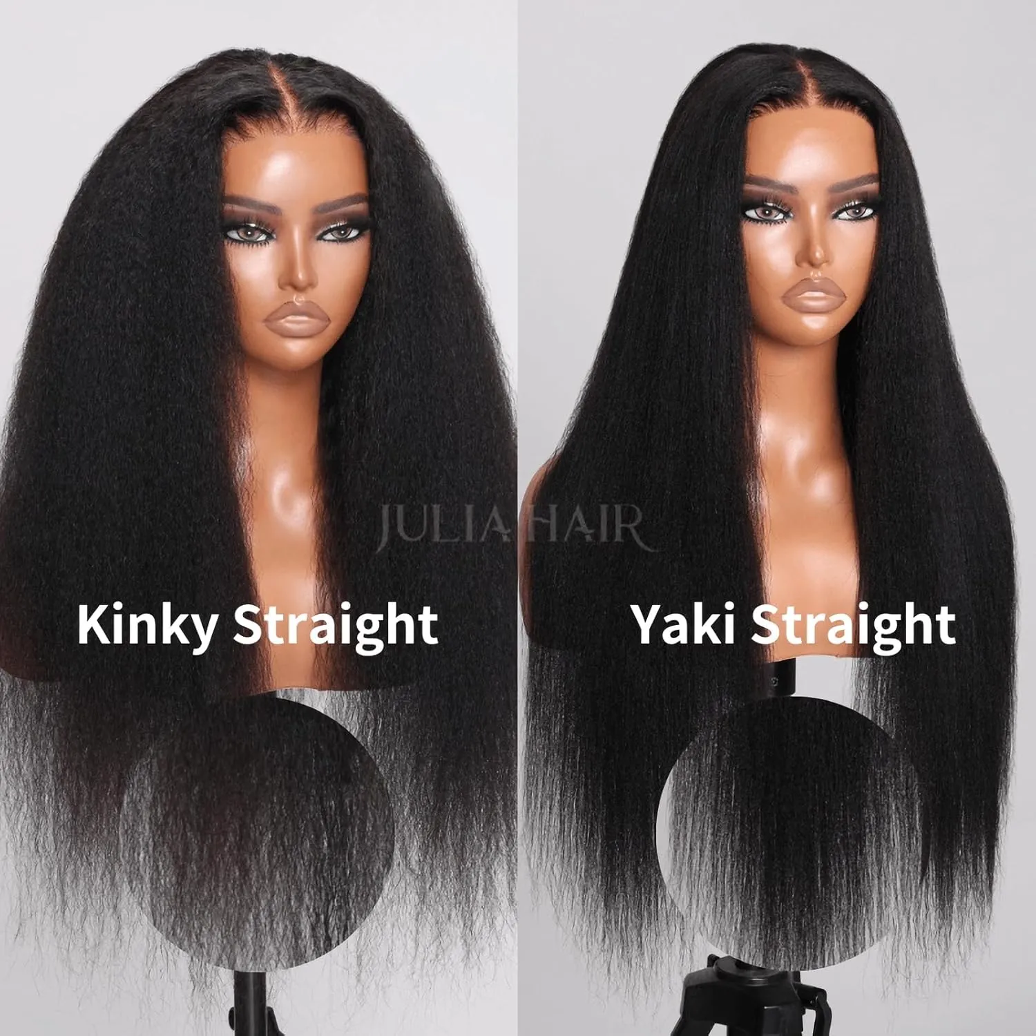 Julia Hair Bye Bye Knots Glueless Wig Yaki Human Hair Lace Wig Invisible Knots Put On and Go Pre Cut 7x5 Lace Front Wigs for Beginners Pre Bleached Pre Plucked No Glue150% Density 22 Inch