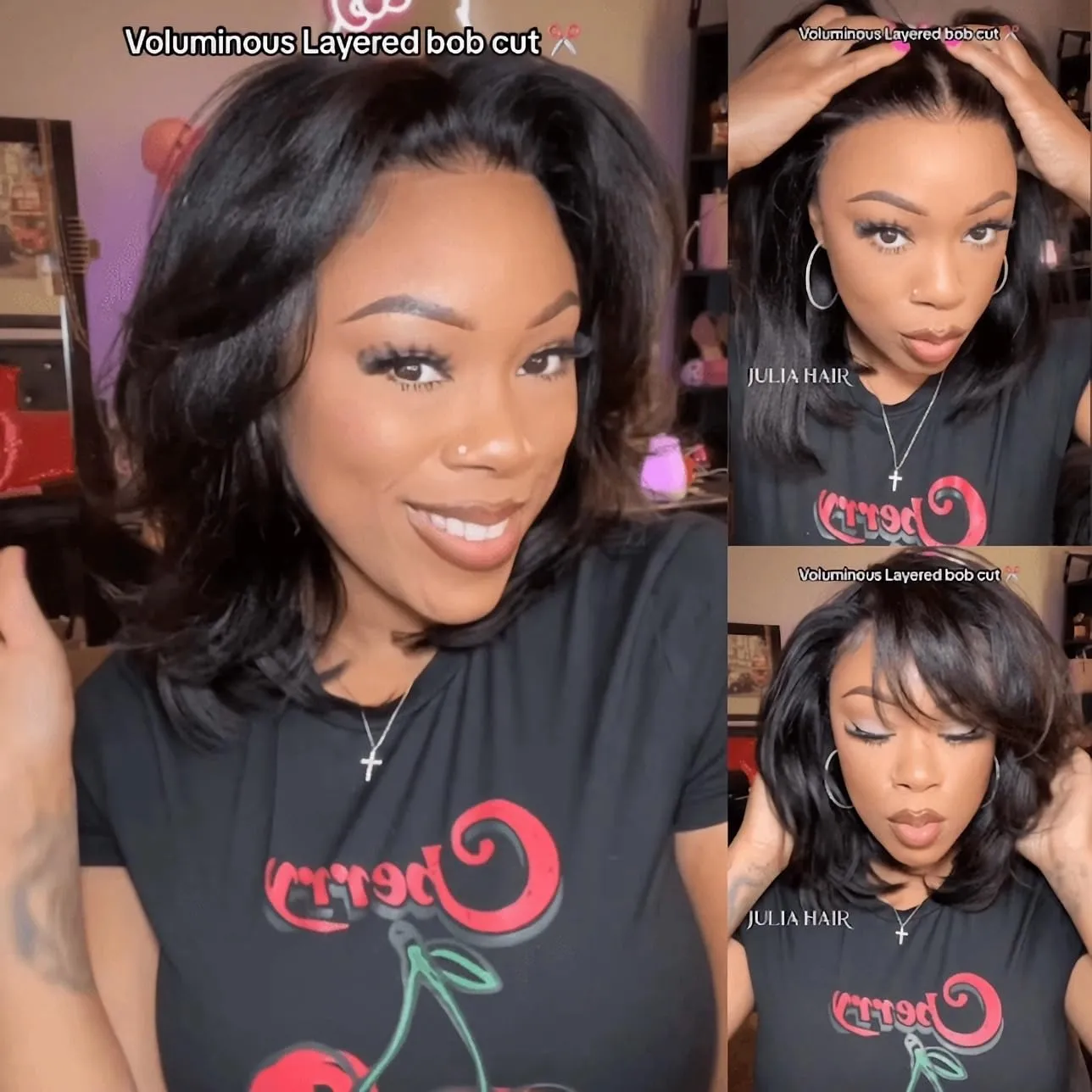 Julia Hair Light Yaki Straight Bob Wig Human Hair Pre-Cut HD Lace Bye Bye Knots Glueless Wigs Human Hair Put on and Go Pre Bleached Invisible Knots 7x5 Lace Front Wigs Lace Closure Bob Wigs 10 Inch