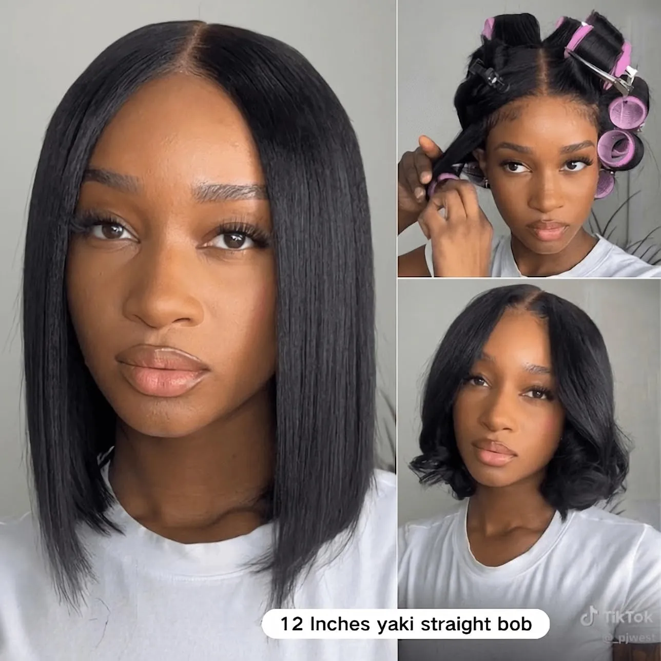 Julia Hair Light Yaki Straight Bob Wig Human Hair Pre-Cut HD Lace Bye Bye Knots Glueless Wigs Human Hair Put on and Go Pre Bleached Invisible Knots 7x5 Lace Front Wigs Lace Closure Bob Wigs 10 Inch
