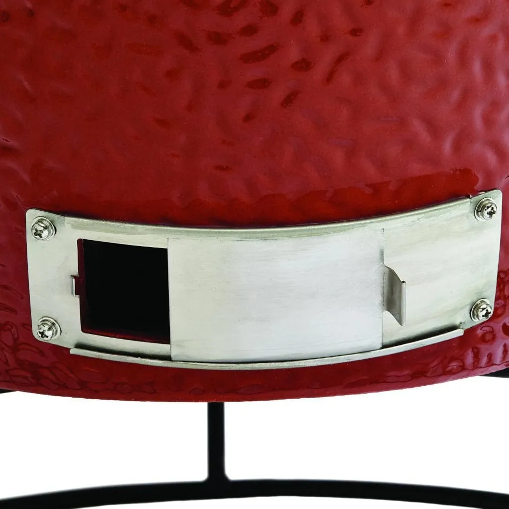 Kamado Joe 13-Inch Red Joe Jr. Ceramic Charcoal Grill With Stand Bundle - KJ13RH